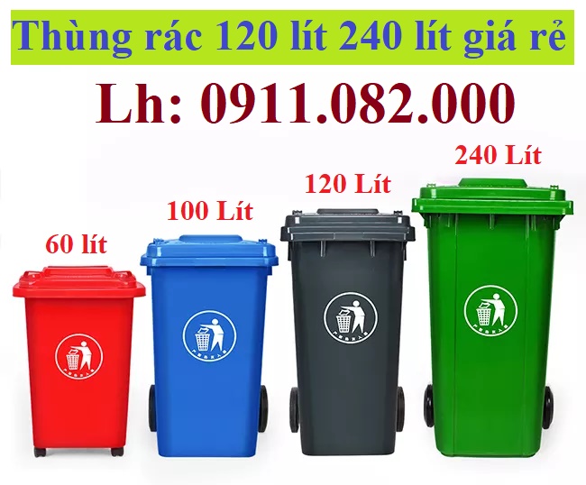 Giá rẻ thùng rác tại vĩnh long, thùng rác 120L 240L 660L chất lượng-lh 0911082000