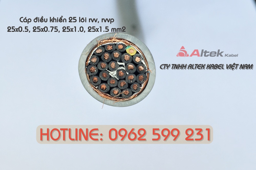 Cáp điều khiển Altek kabel 25 lõi 0.5 đến 1.5 mm2