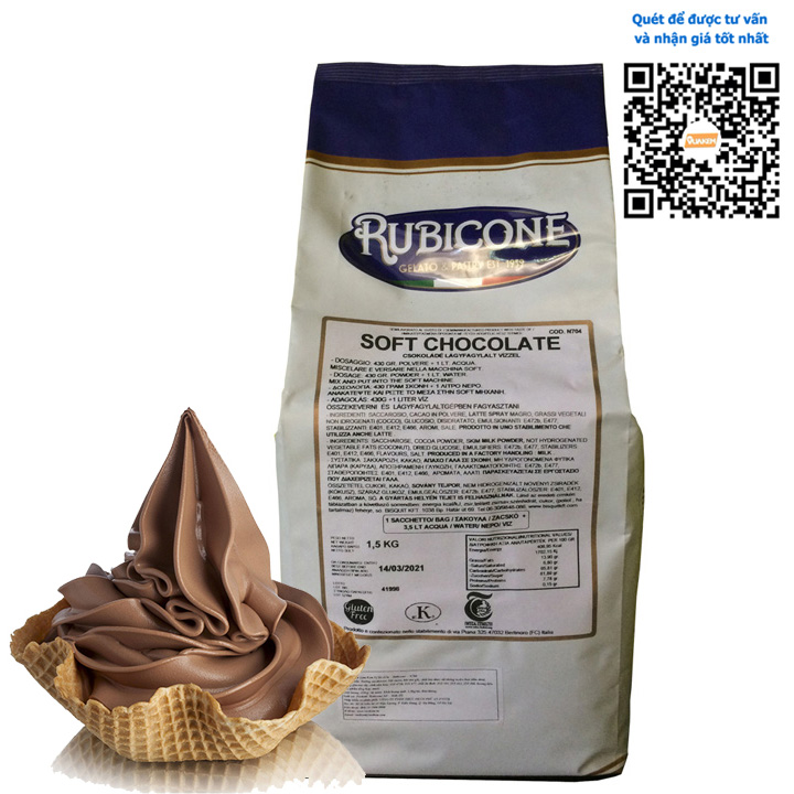 Rubicone Soft Chocolate - Bột làm kem tươi, gelato vị Socola