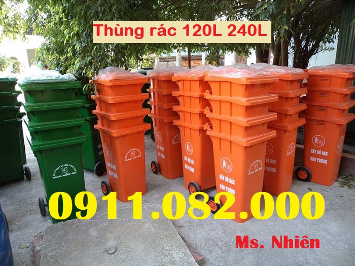Bán thùng rác nhựa hdpe loại 120L 240L 660L giá rẻ- chuyên thùng rác giá sỉ- lh 0911.082.000